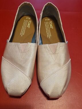 Toms Metallic Rose Slip-On Flats
